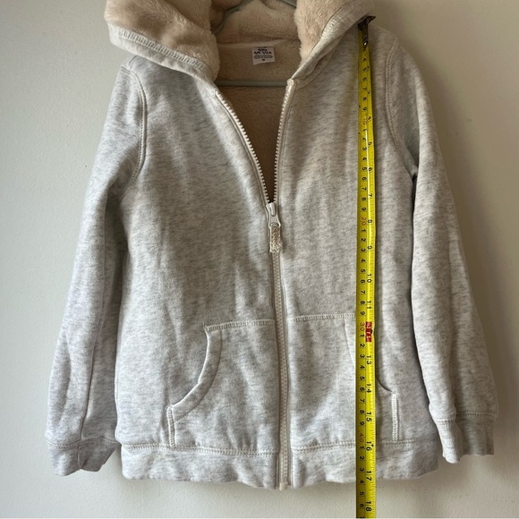 Carter’s Kids Sherpa Lined Zip Up Hoodie Gray Size 6/6X Cozy Fleece Jacket - Picture 4 of 8
